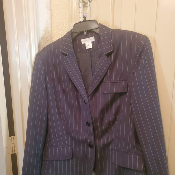 Black with White Stripes Suit Jacket - Picture 1 of 4